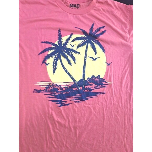 Mad Engine Men’s Sunset Beach Palm Trees Vacation Graphic T-Shirt XLT Orange - Picture 6 of 6